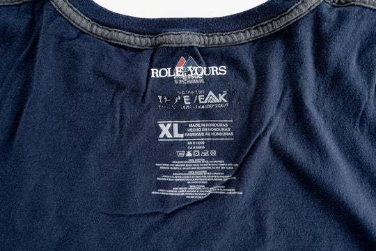 【ROLE YOURS】半袖Tシャツ / ダークネイビー / メンズXLサイズ相当