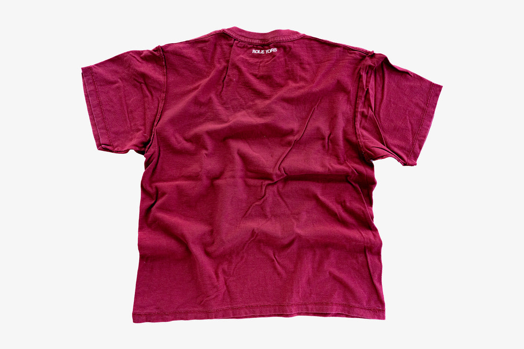【ROLE YOURS】半袖Tシャツ / ワインレッド / メンズMサイズ相当