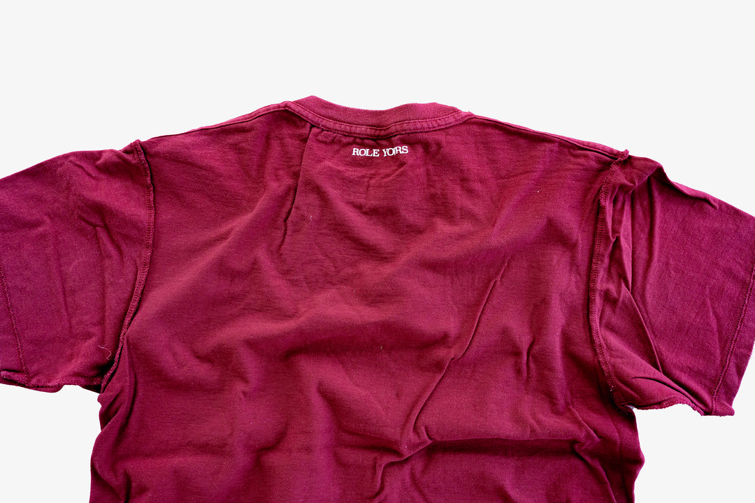 【ROLE YOURS】半袖Tシャツ / ワインレッド / メンズMサイズ相当