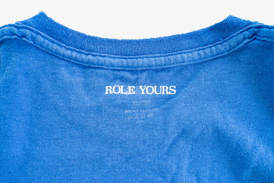 【ROLE YOURS】半袖Tシャツ / ブルー / メンズXLサイズ相当