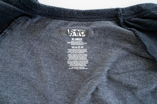 【ROLE YOURS】七分袖Tシャツ / グレー＆ブラック / メンズMサイズ相当